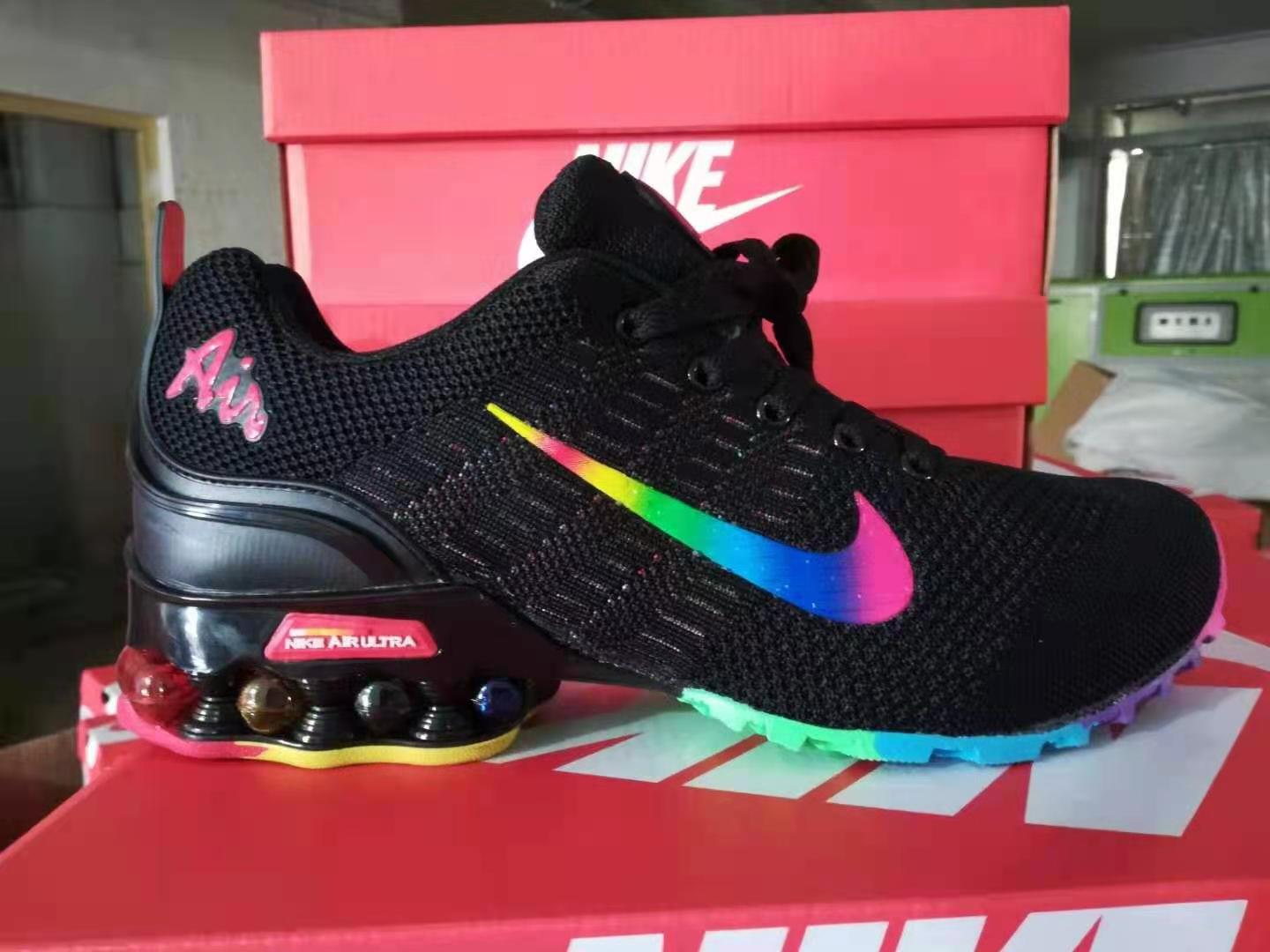 New Nike Air Ultra 2022 Black Rainbow Running Shoes - Click Image to Close